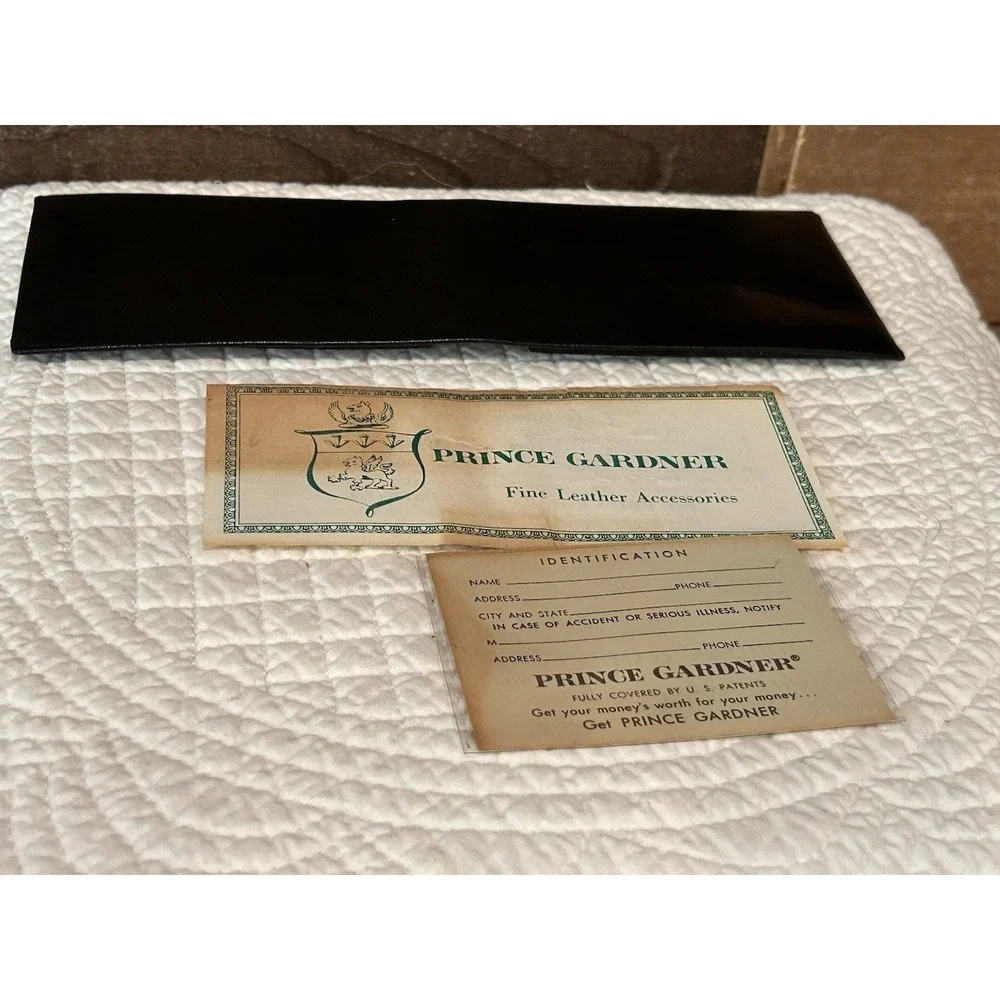 Prince Gardner Banker Men's Leather Bifold Wallet Banker Top Grain Cowhide Black
